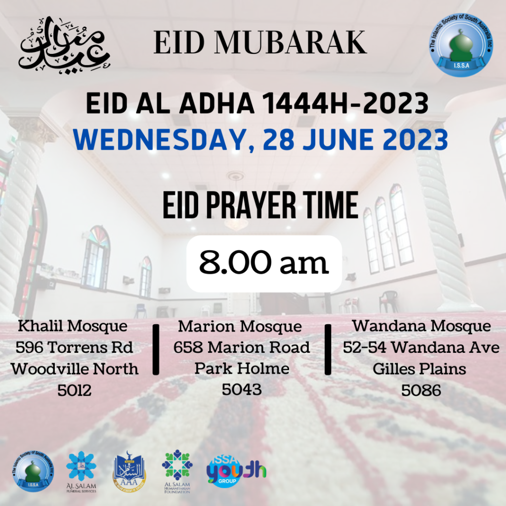 Eid Al Adha 1444H2023 Prayer Time Islamic Society Of South Australia